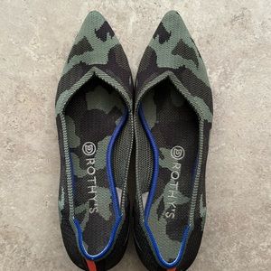 Rothy’s The Point Olive Green Camo Flats size 10
